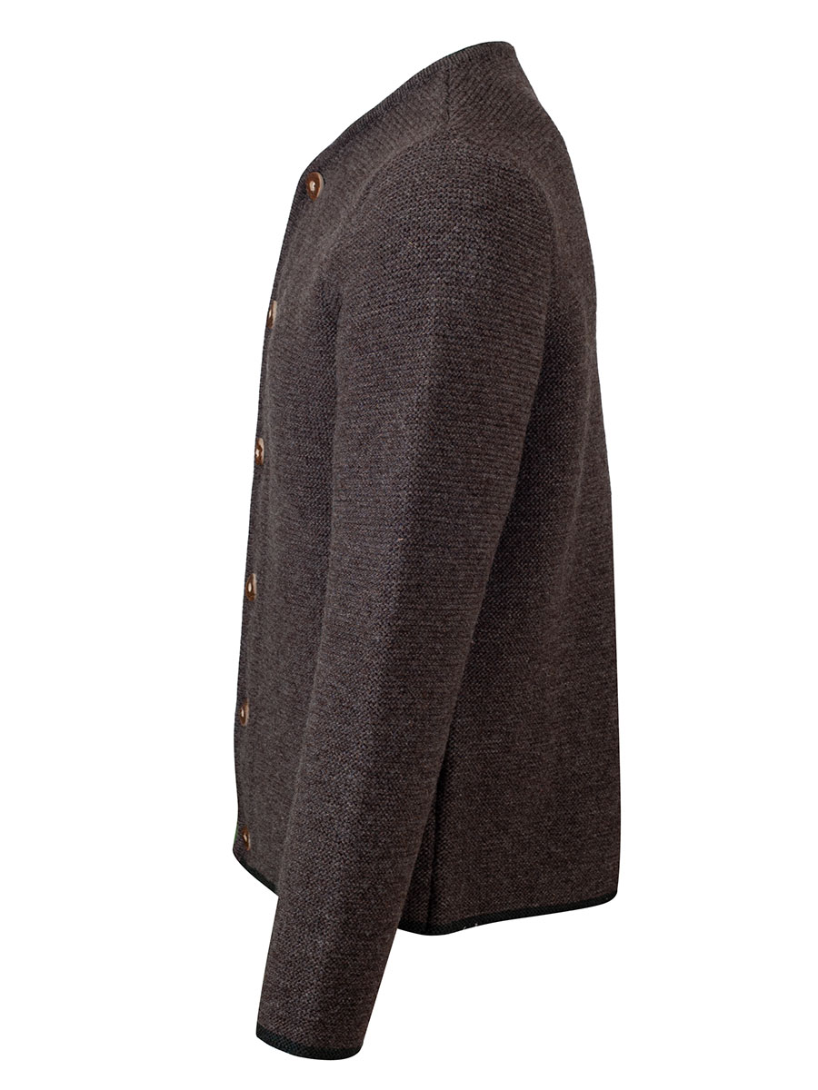Huber Strickjacke Gerhard, berber mit tanne, Hirschhornknöpfe #2