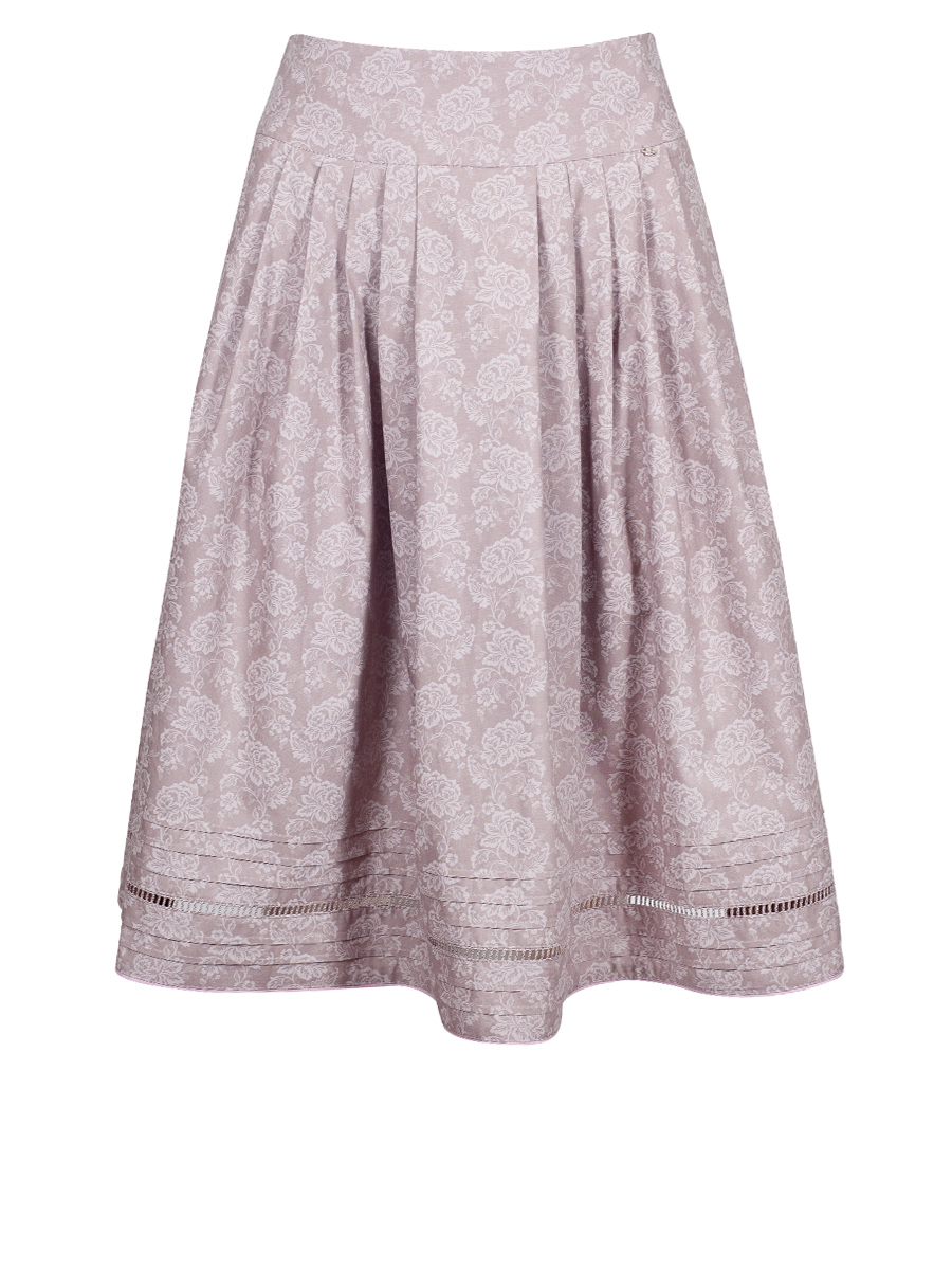 Country Line Faltenrock, beige, Blumenmuster #1