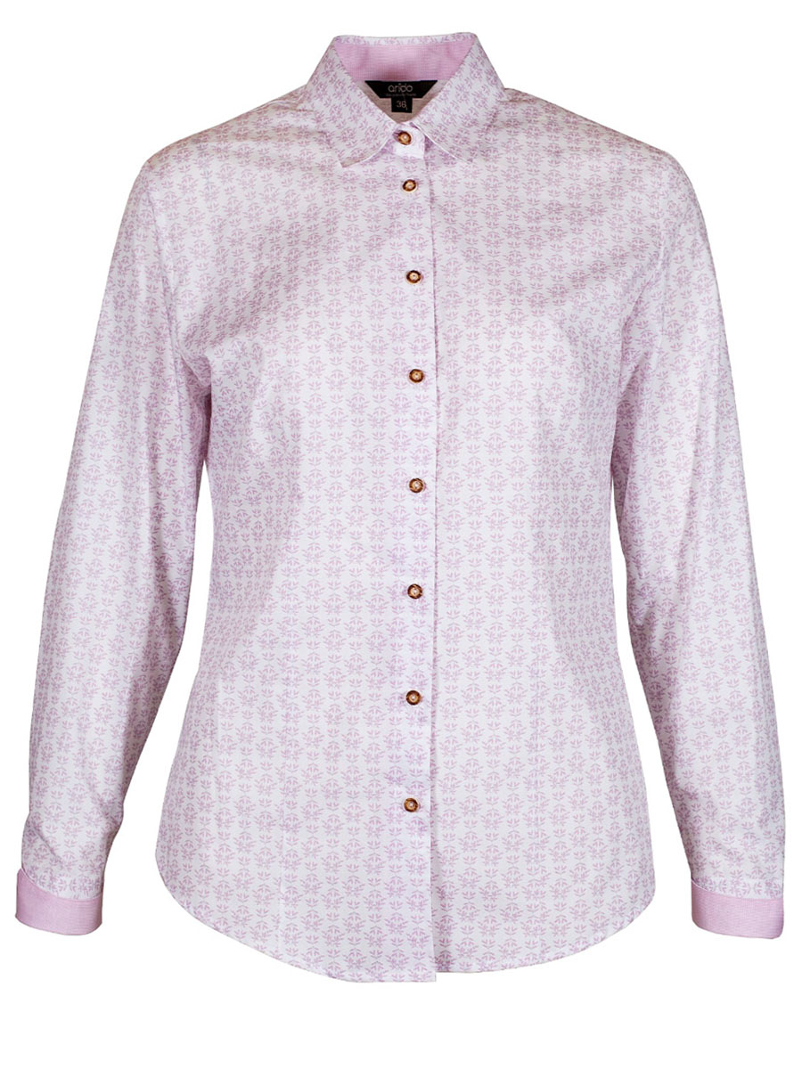 Arido Damenbluse, weiß, rosa geblümt #1