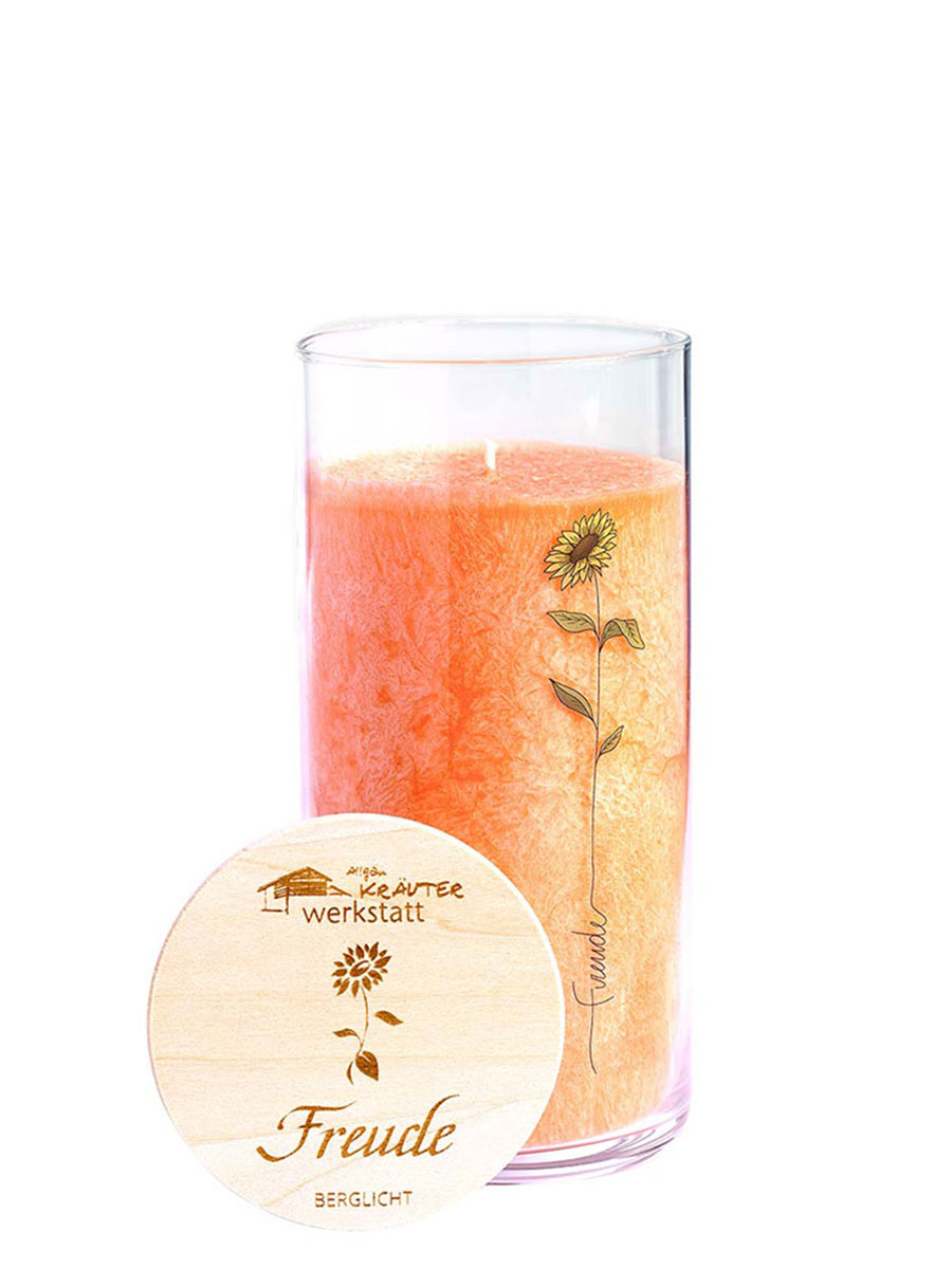 Allgäuer Heilkräuter Kerze, Berglicht im Glas, Freude #1