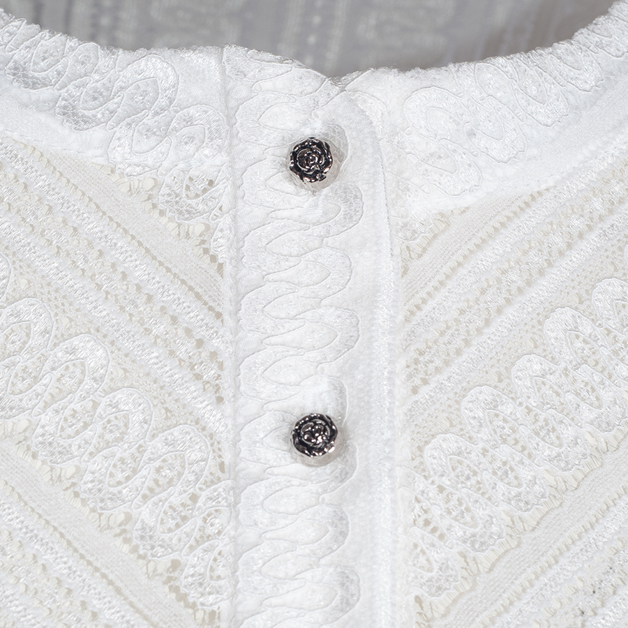 Anno Domini Design Dirndlbluse Agi, ecrue, Spitze, hochgeschlossen #6