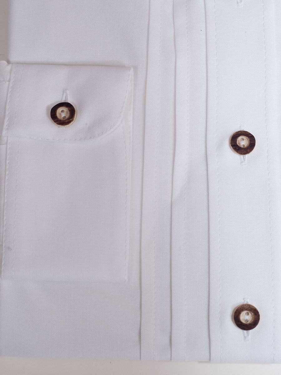 Arzberger Trachtenhemd weiß, SLIM, Liegekragen, durchgeknöpft #2