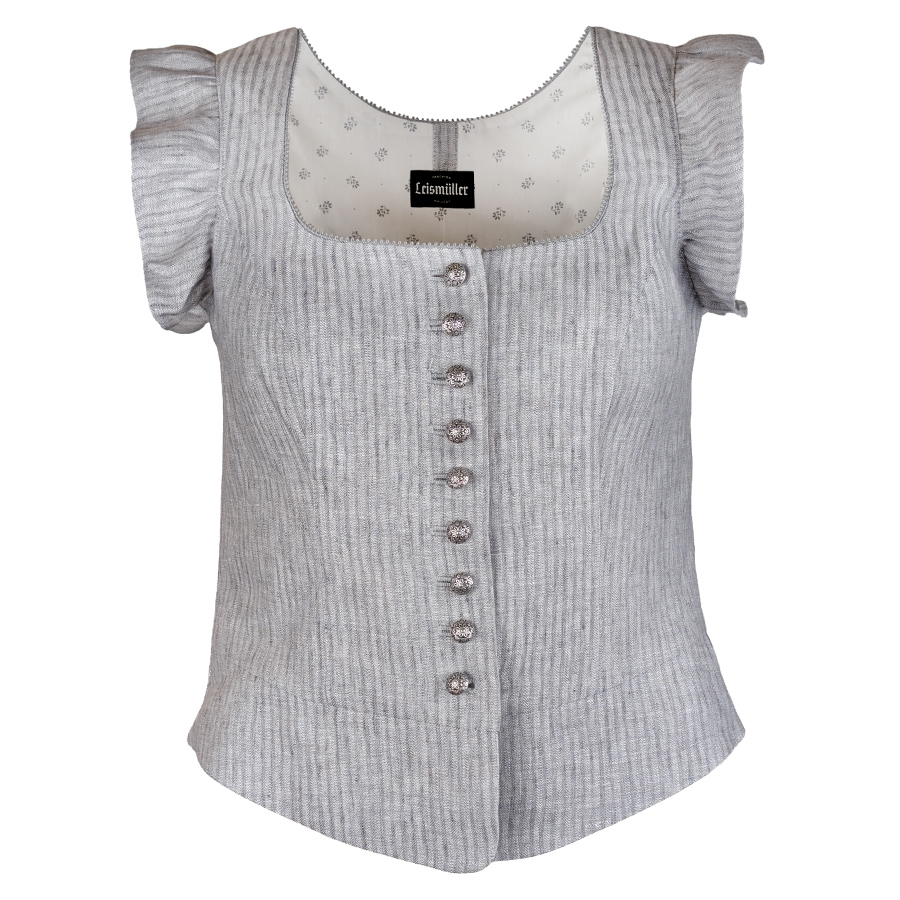 Kaiseralm Leinenmieder grau, gestreift, Flügelarme #1