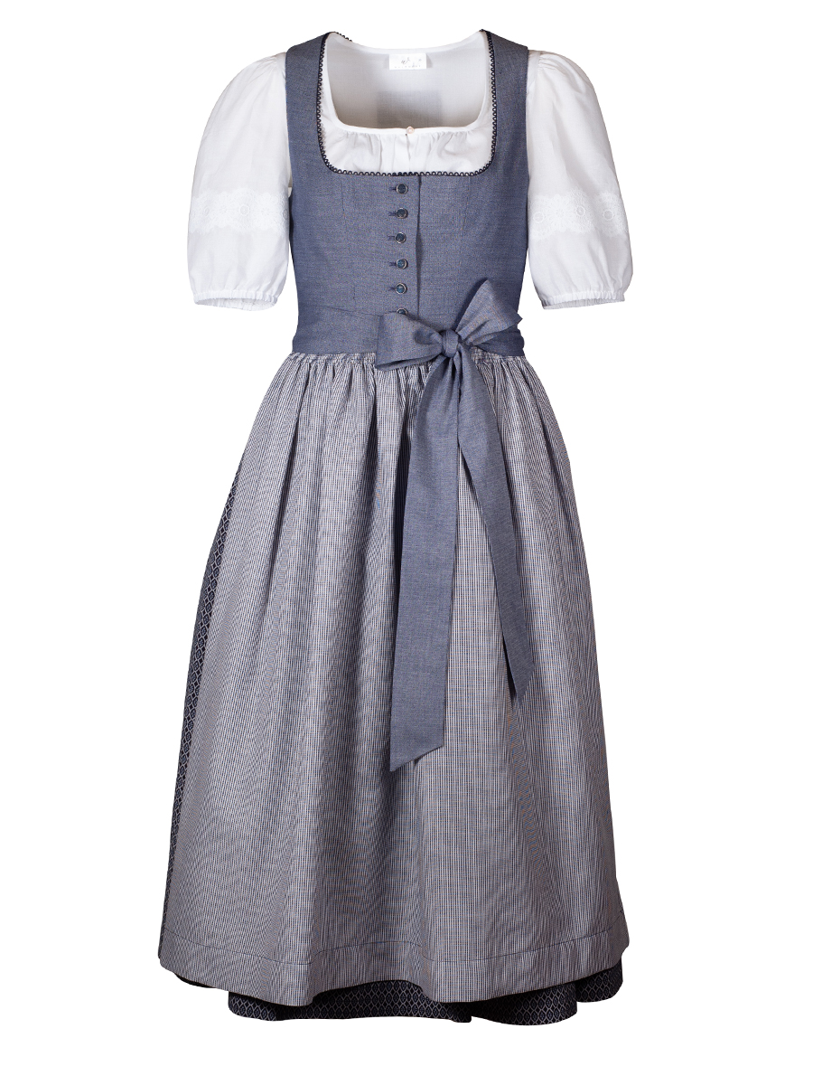 hausg'macht Dirndl Pillersee, blau gemustert, 80lg #1