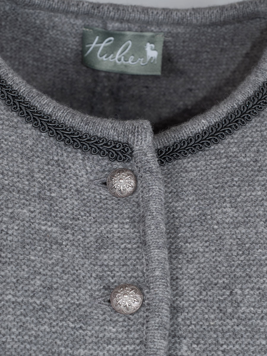Huber Strickjacke Nori, grau, Schoßerl, Zopfmuster #3