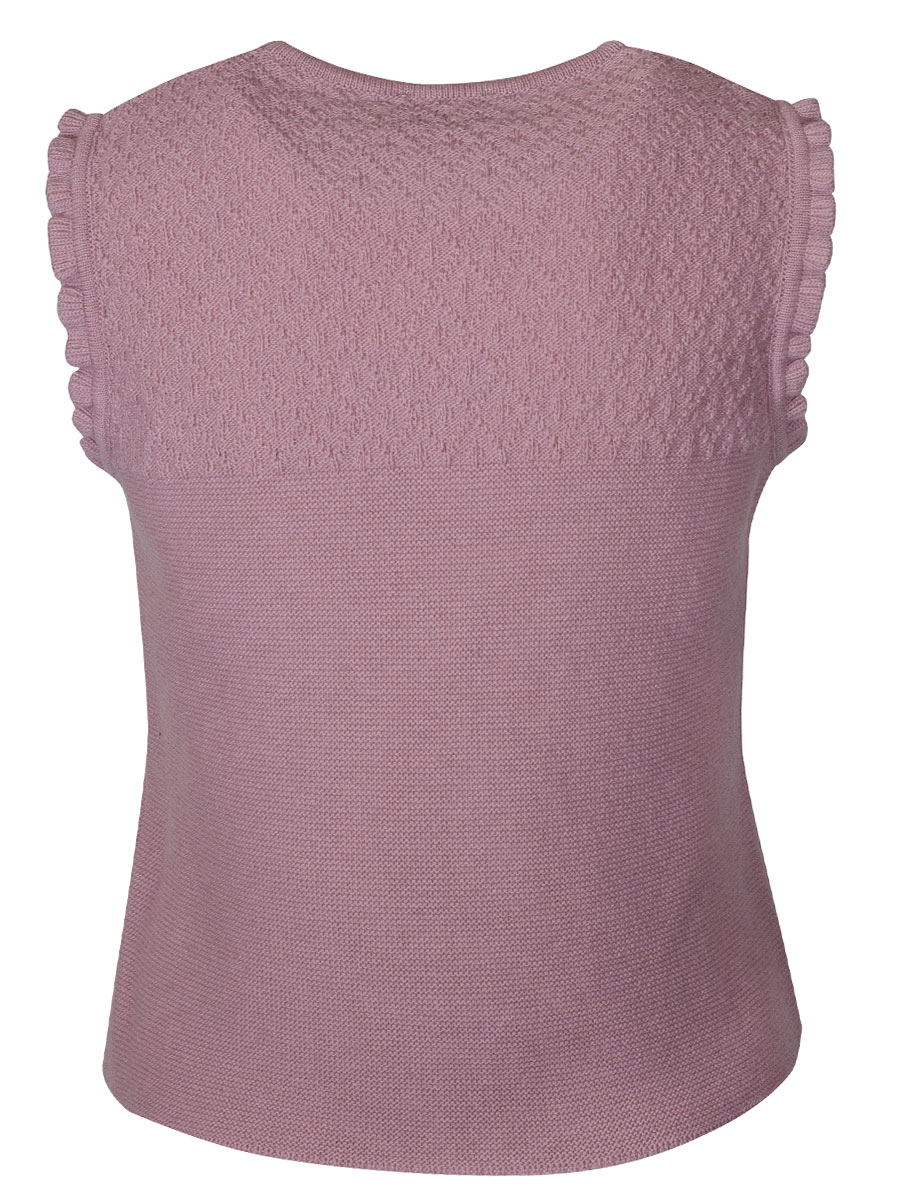 Huber Strickpullunder Nini, altrosa, Rüschenärmel #2