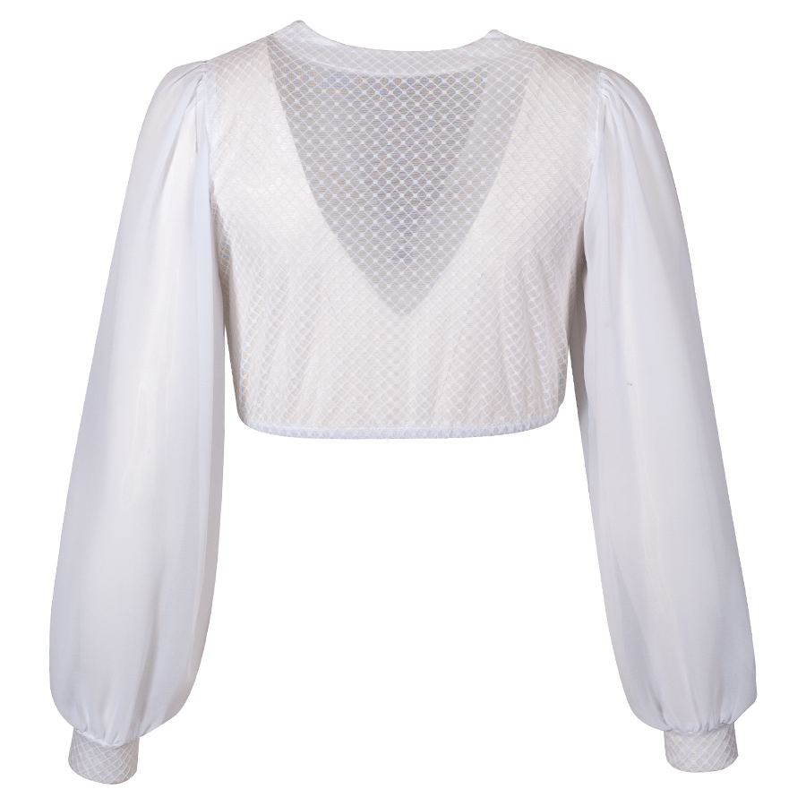 Waldorff Dirndlbluse Amira, weiß, Langarm, elegant #2
