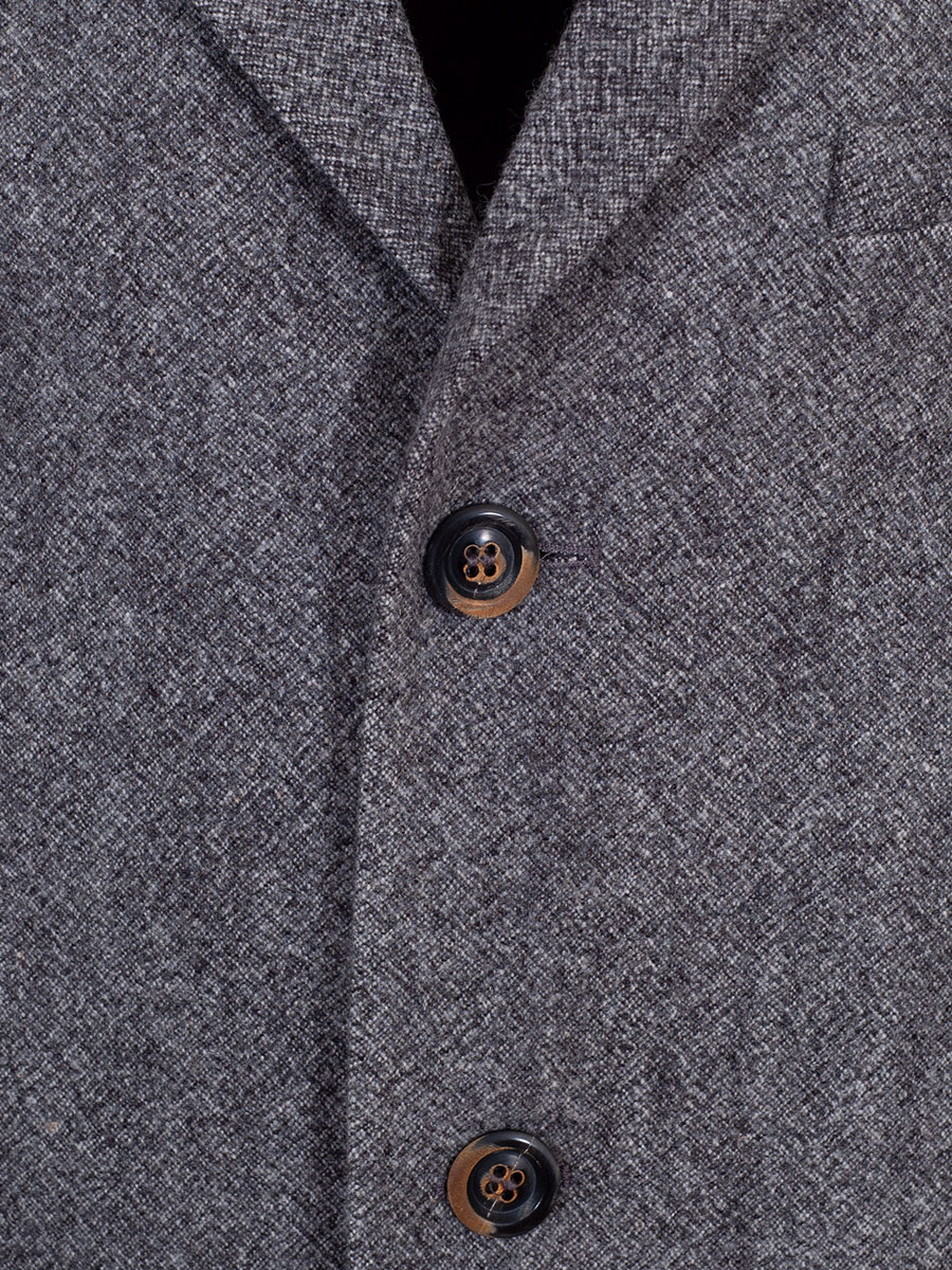 Herrenmantel Constantin grau meliert, Loden, Revers #4