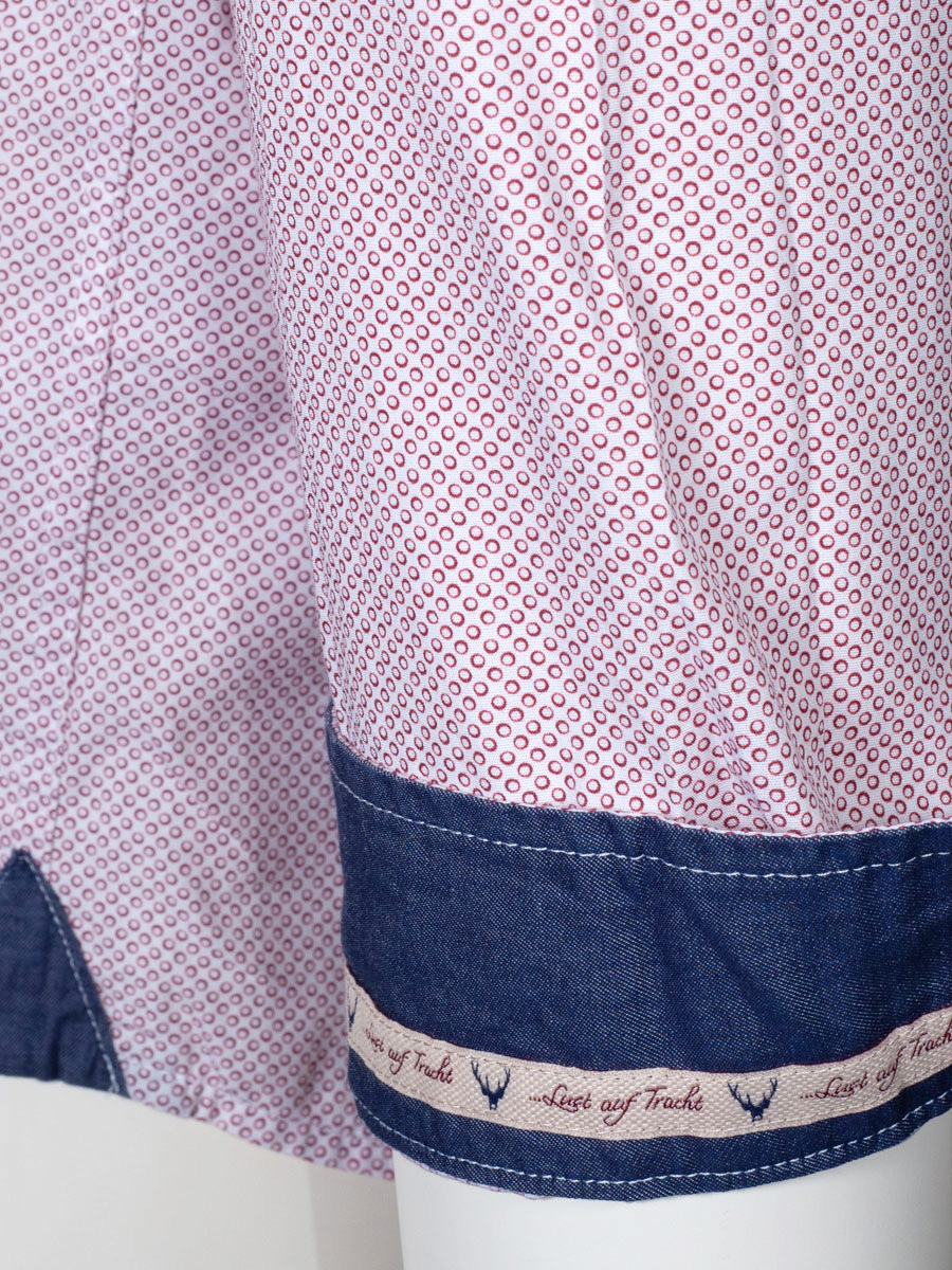 Hatico Herrenhemd, rot gemustert, Stehkragen, SlimFit, durchgeknöpft #3