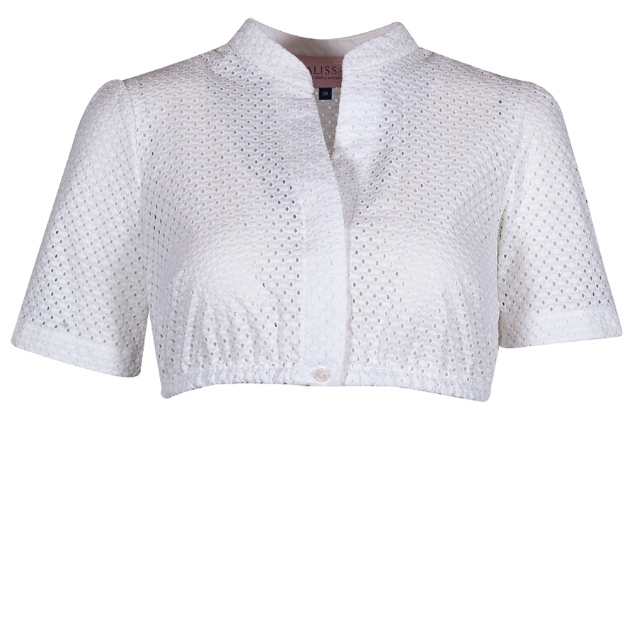 KINGA MATHE Dirndlbluse Suri, cremeweiß, Lochmuster, Stehkragen #1