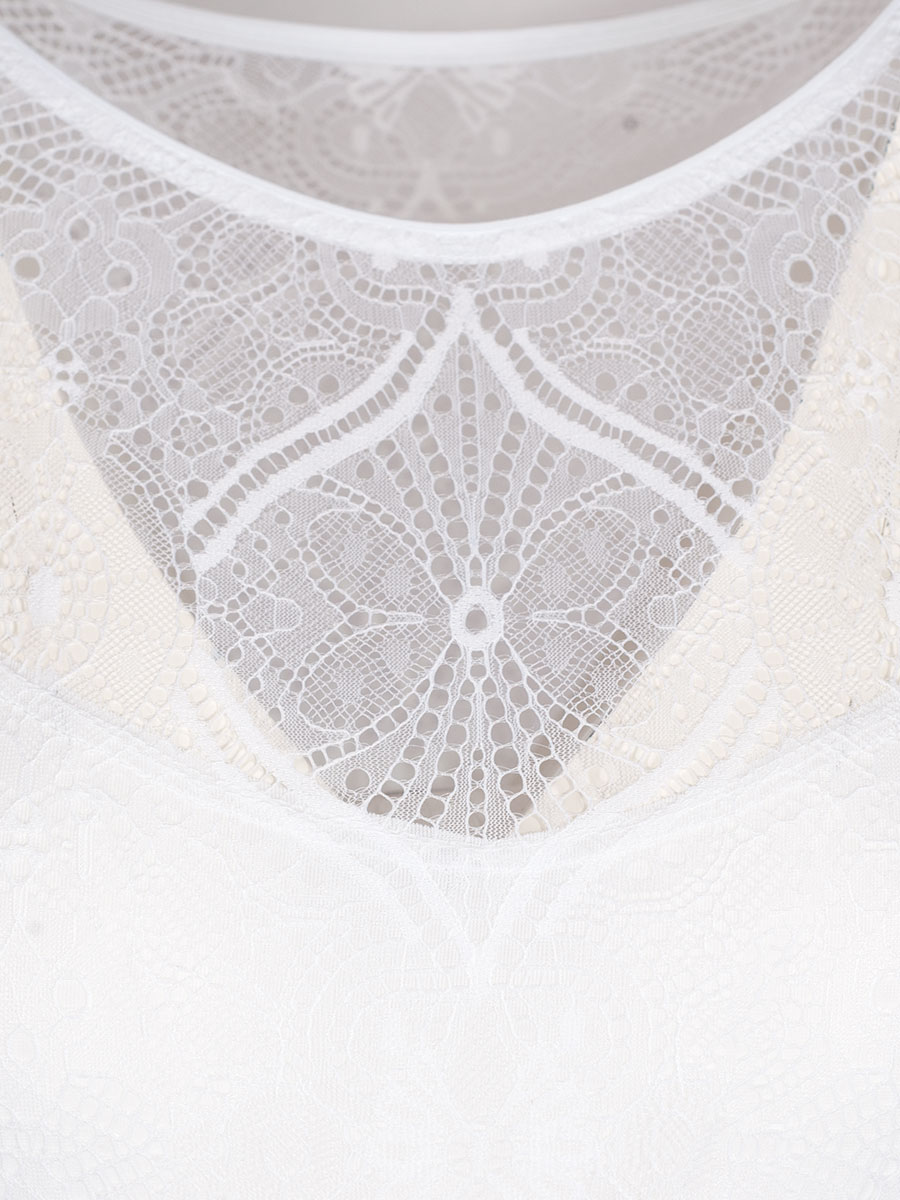Waldorff Kurzarmbody Spitze, weiß, Stretch, elegant, Rundhals #3