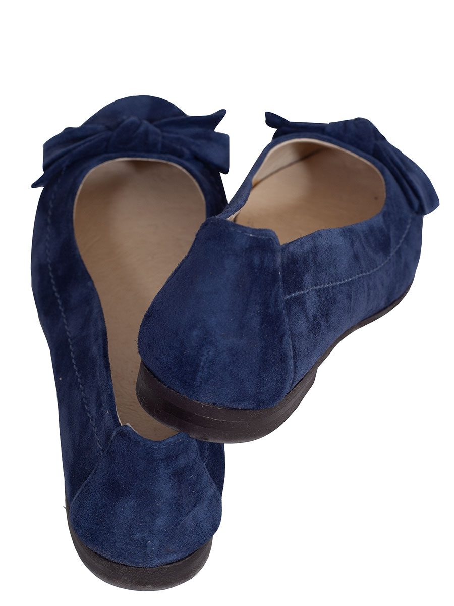 Schuhmanufaktur Gautsche, Ballerina, marine, Samtziege, Schleife #2