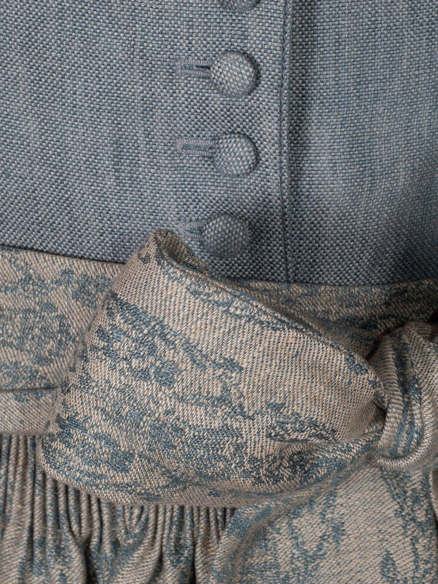 Gottseidank Leinendirndl Monika, atlantik-nebelblau, hochwertig, festlich, 80cm #5