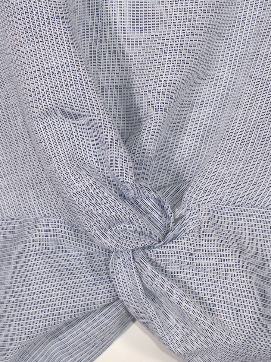 Feli und Hans Selma Sommerbluse, Kurzarm, Knotenoptik, blau gestreift, Oversize #2