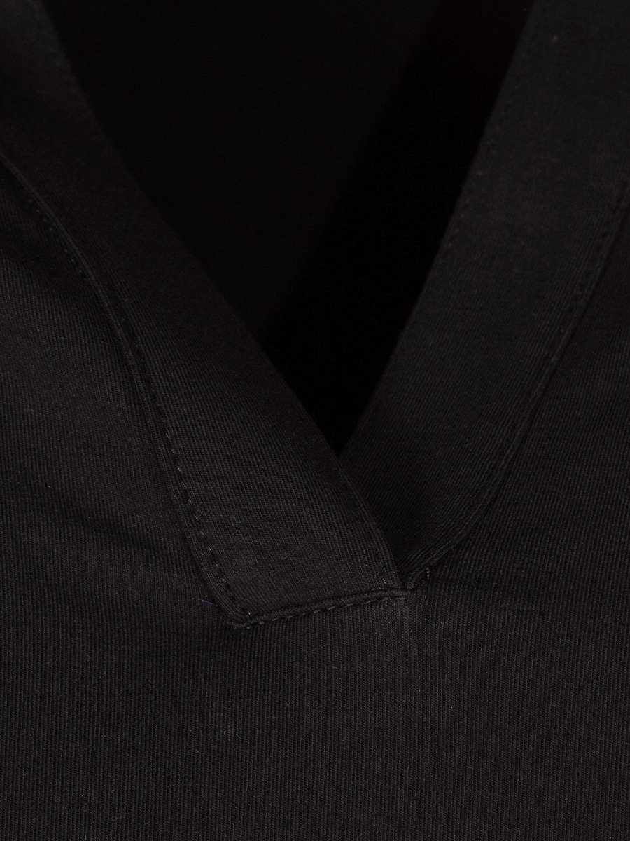 Wallmann Langarmshirt schwarz mit Rüschenkragen, V-Ausschnitt #3
