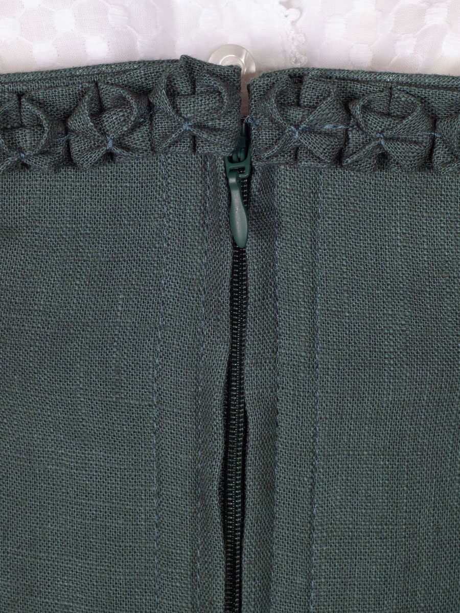 Wenger Leinendirndl Ally, grün, festlich, 80lg #4