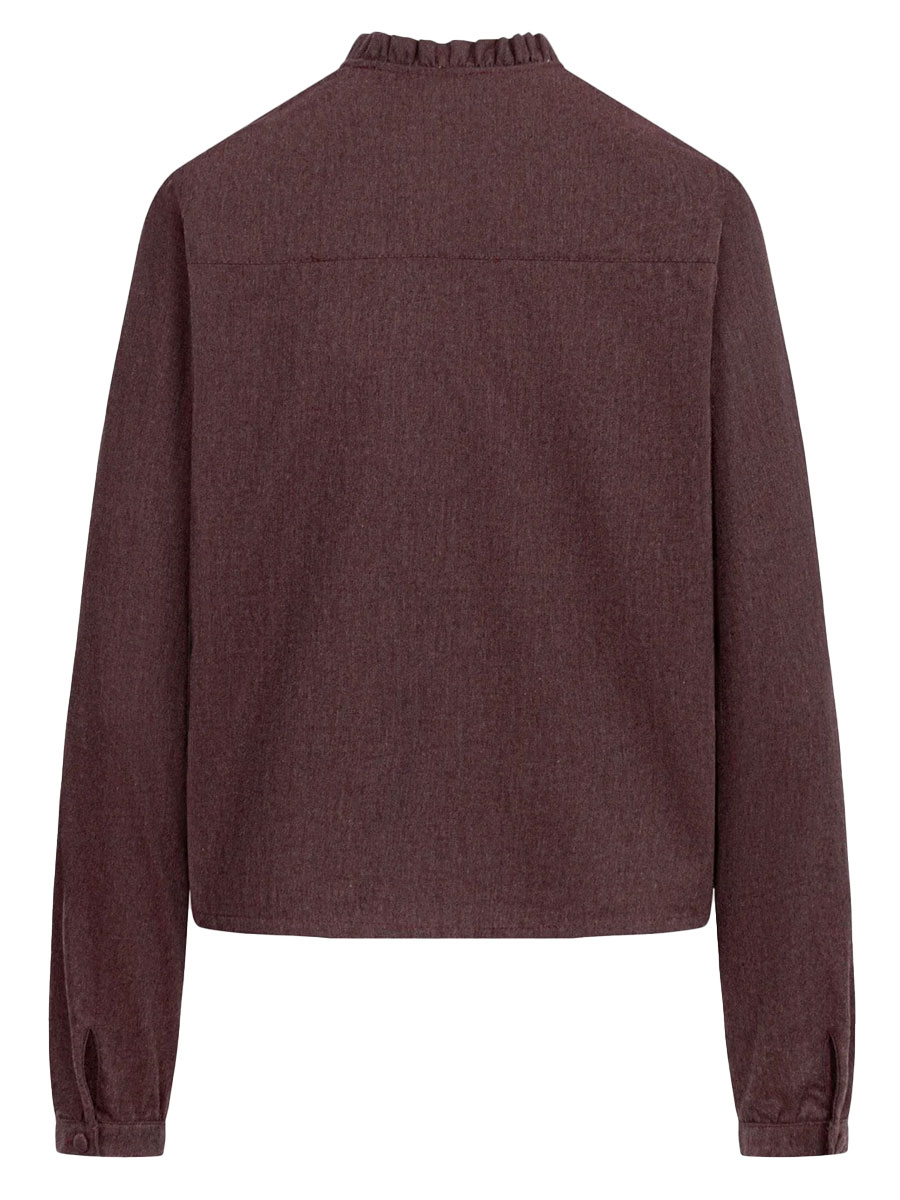 Feli und Hans Flanellbluse Barbarella, rot, Rüschenkragen #3