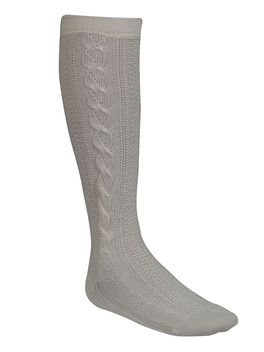 Lusana Kniestrumpf natur Handzopf, perfekte Passform #1