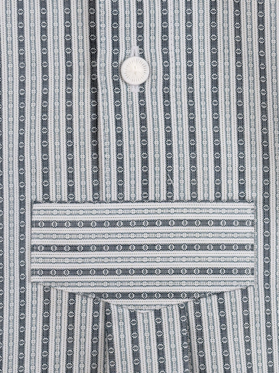 Arzberger Herrenhemd, grün gestreift, Liegekragen, Pfoad, Slim line #2