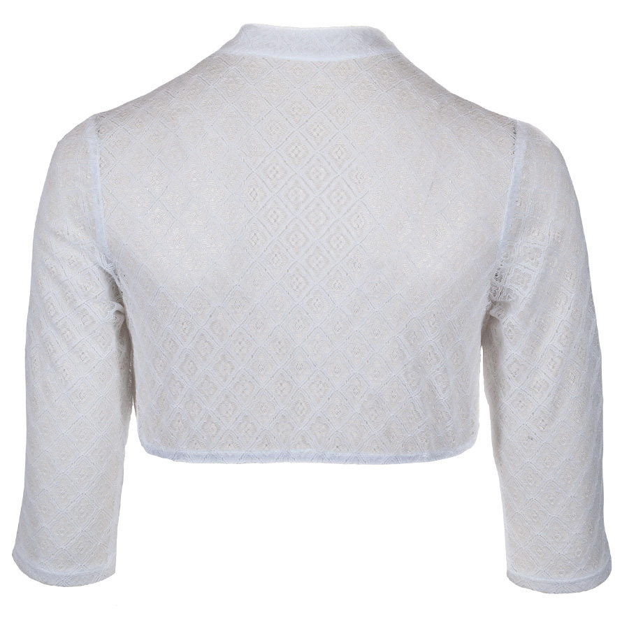 Waldorff Spitzen-Dirndlbluse, weiß, 3/4-Arm, Stehkragen #2