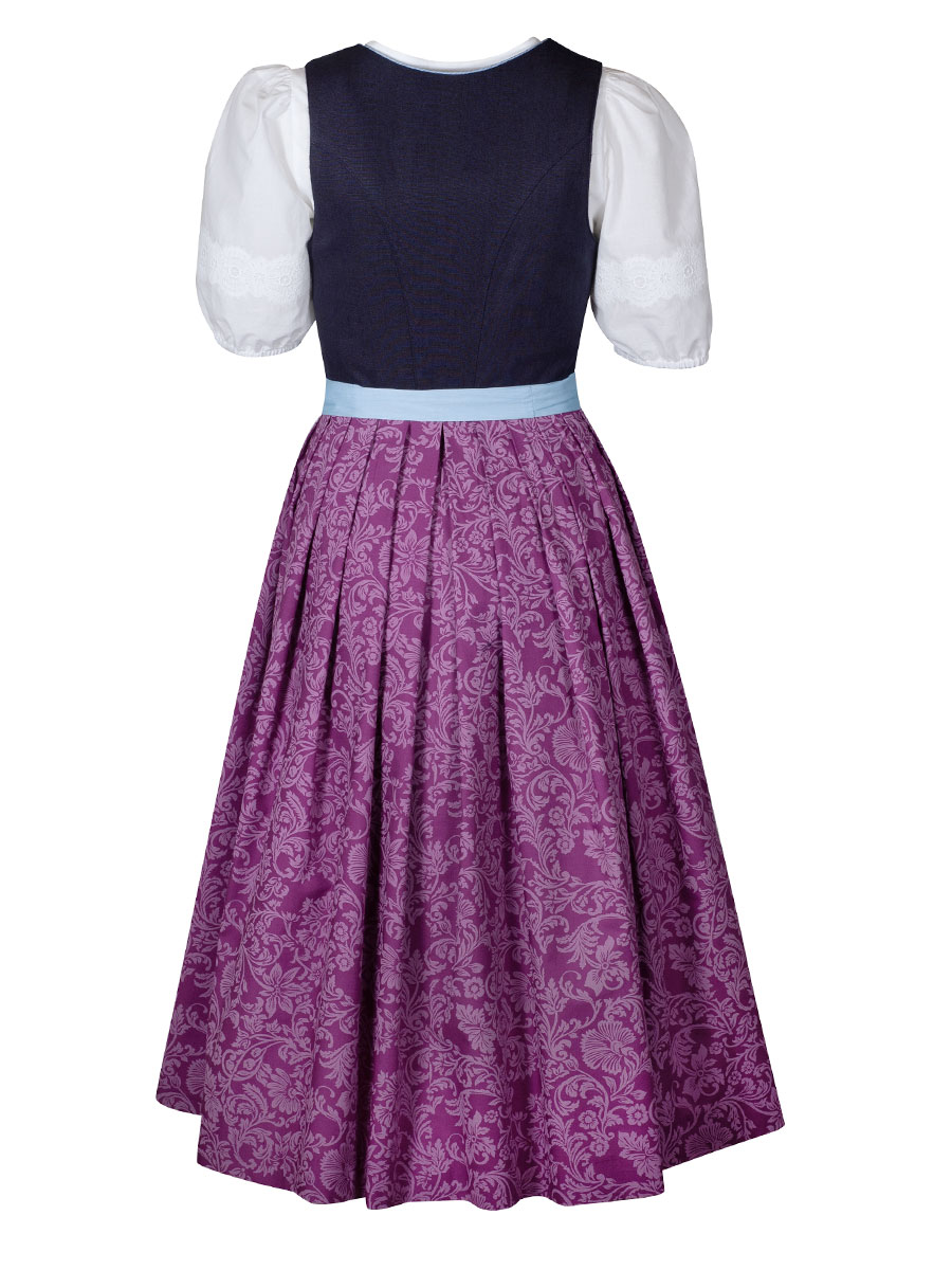 hausg'macht Dirndl Pillersee, blau, beere, 80lg #3
