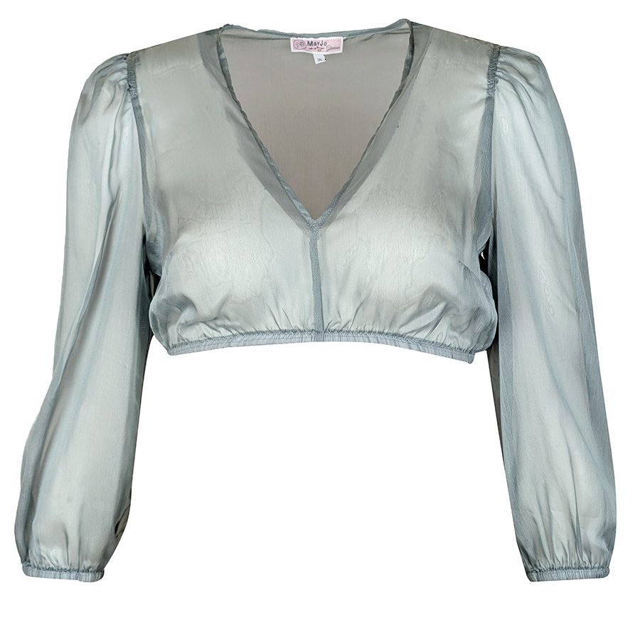 MarJo Dirndlbluse Saldenburg, salbeigrün, transparent #1