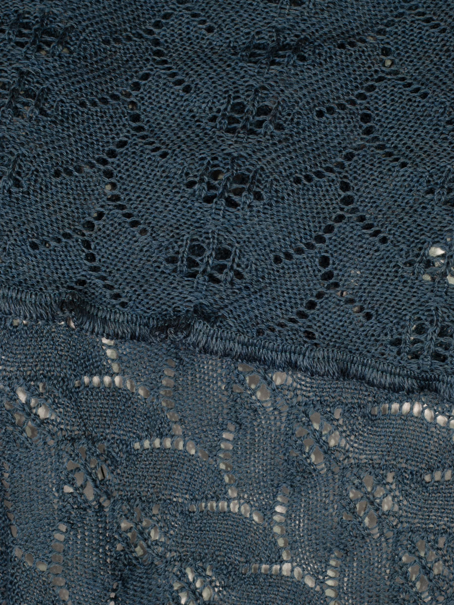 Wenger Strickstola Sofia, petrol, Lochmuster, gewellter Abschluss #3