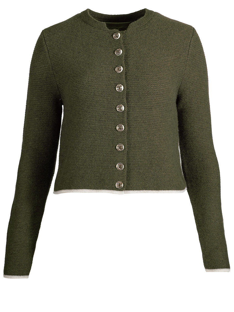 fei scho schee Strickjacke, marsh, Einfassung in beige, kurz #1