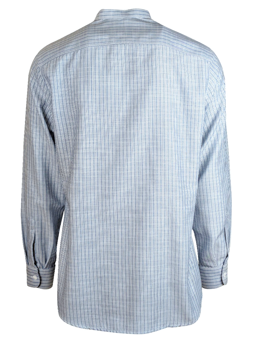 Arzberger Herrenhemd, blau-grau, gestreift, Stehkragen, Pfoad #4