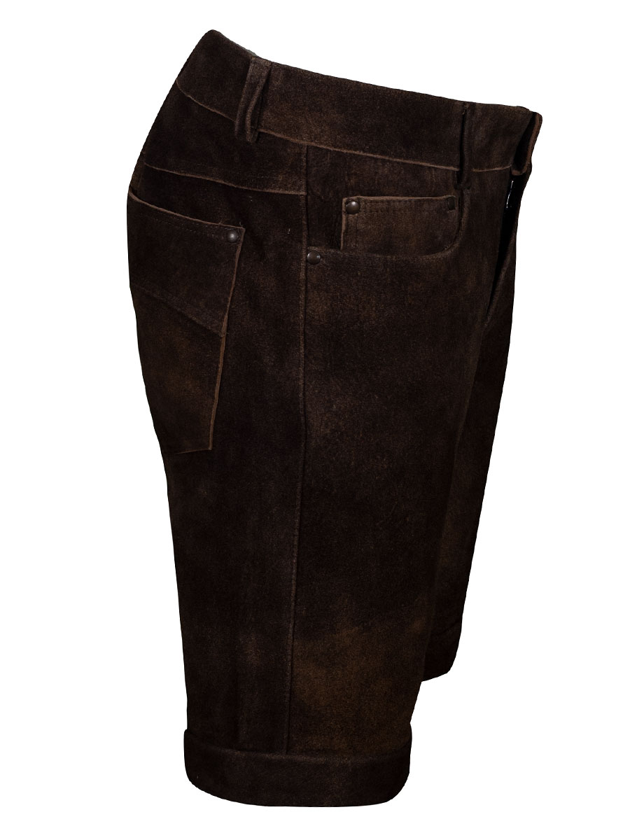 Weinbauer Kurze Lederhose, Stulpenhose, dunkelbraun, ahorn #2