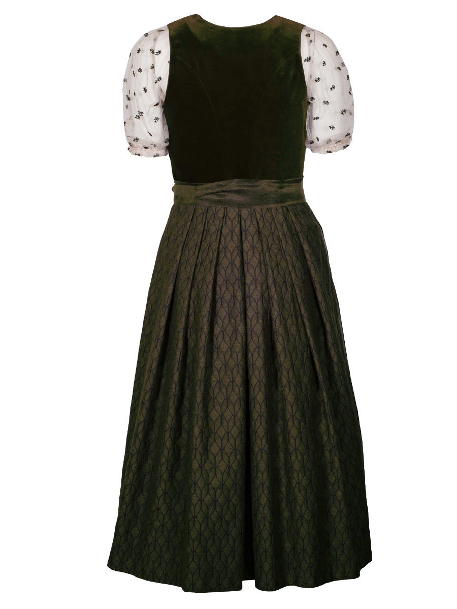 Kaiseralm Samtdirndl Tanja, oliv, festlich, 80lg #3
