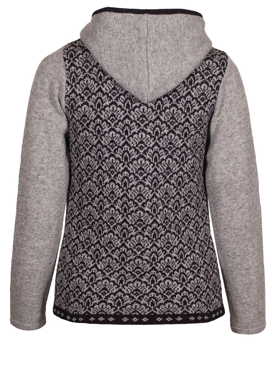 Huber Strickjacke Josi, grau-anthrazit, gemustert, Kapuze #2