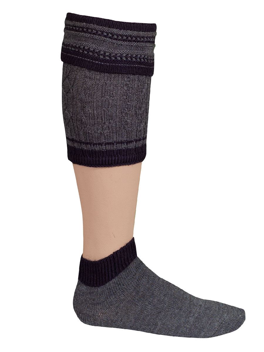 Lusana Loferl dunkelgrau-blau mit Socken #1