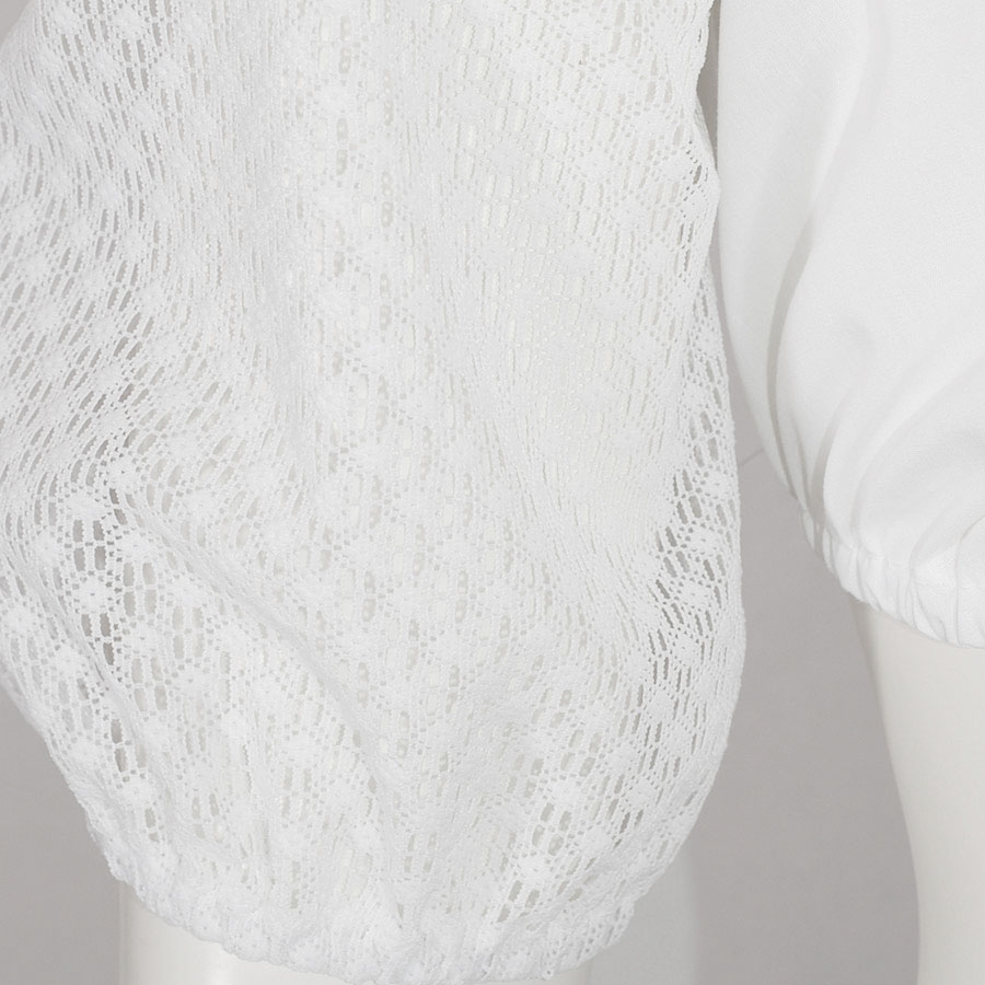Wenger Dirndlbluse Paloma, weiß, Ärmel mit Lochmuster #4