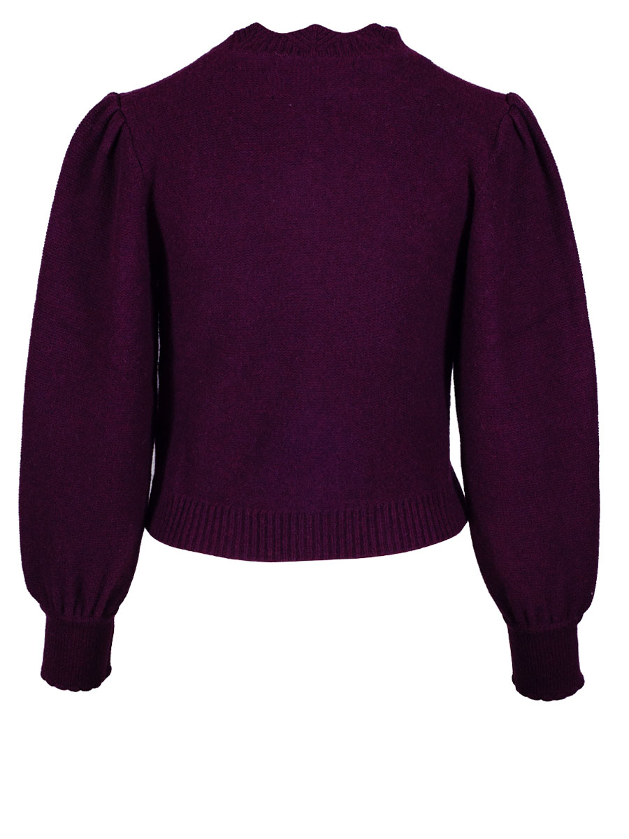 fei scho schee Strickjacke, loganberry, weite Puffarme #3