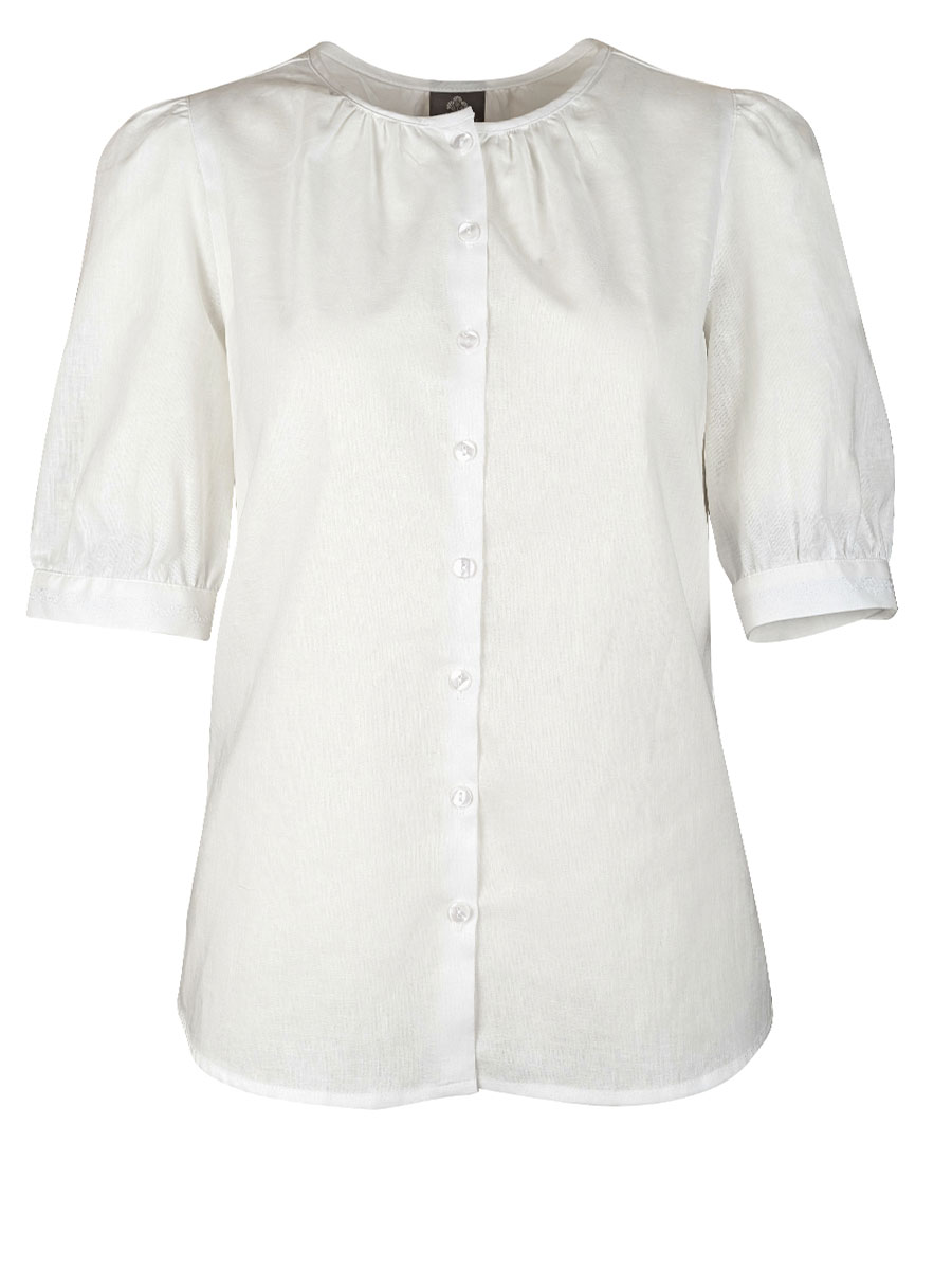 Berwin & Wolff Leinenbluse, Kurzarm, weiß #1