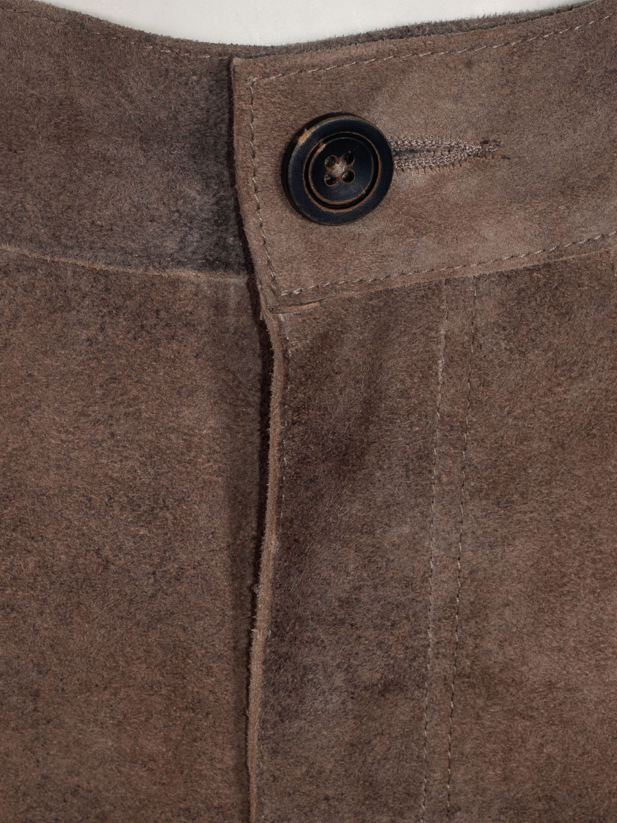 Lange Lederhose Costa, antik braun, sämina, Ziegenvelour #5