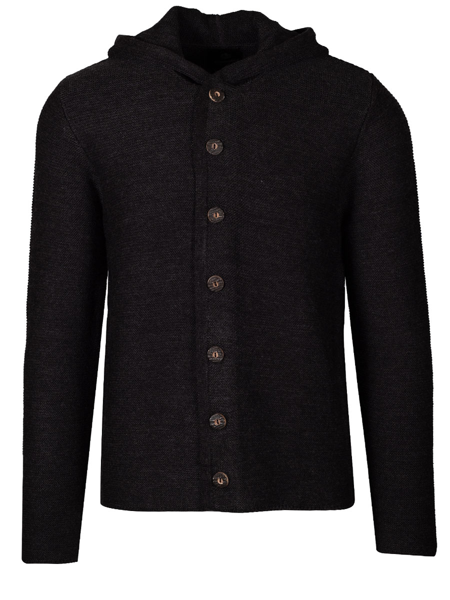 Hammerschmid Ludwig Kapuzen-Strickjacke, anthrazit #1