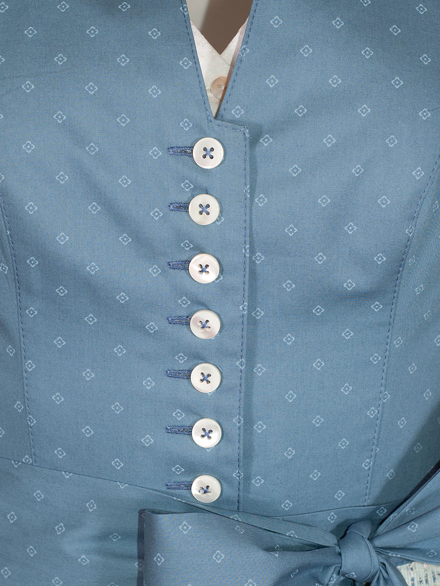 hausg'macht Baumwolldirndl Walchsee, petrol, hochgeschlossen, 80cm #4