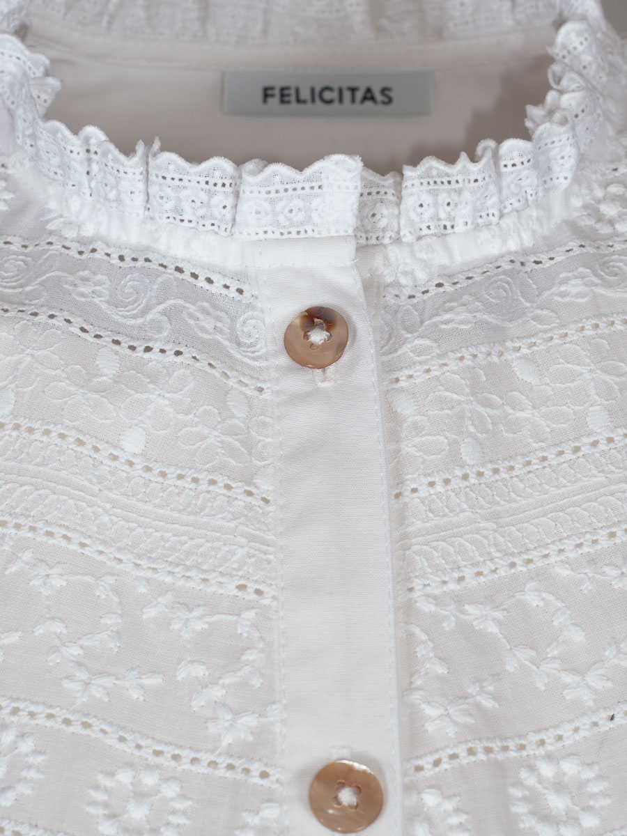 Feli und Hans Bibione Topbluse, weiß, Rüschen #3