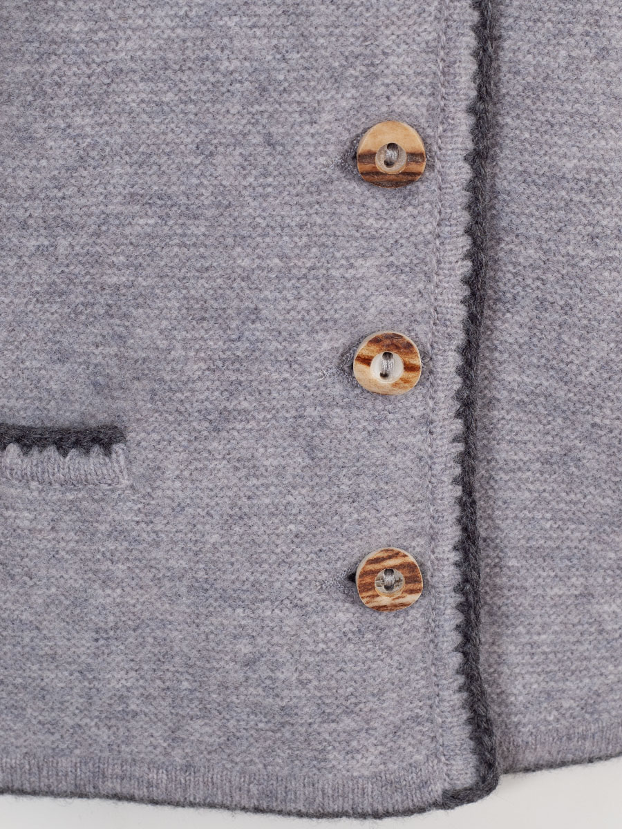 Astrifa Dirndlstrickjacke Finsing, hellgrau, dunkelgraue Einfassung #5