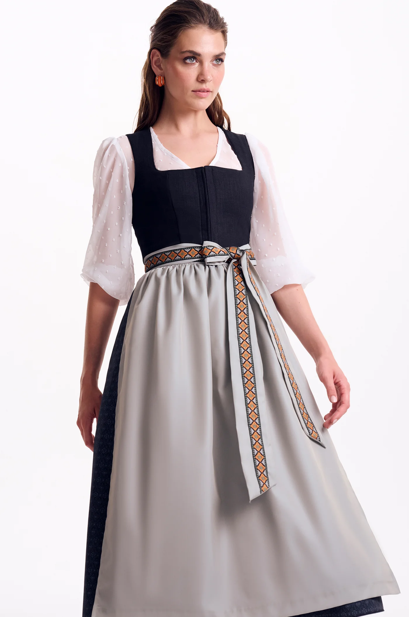 KINGA MATHE Dirndl Karla, Leinen, schwarz, festlich #2