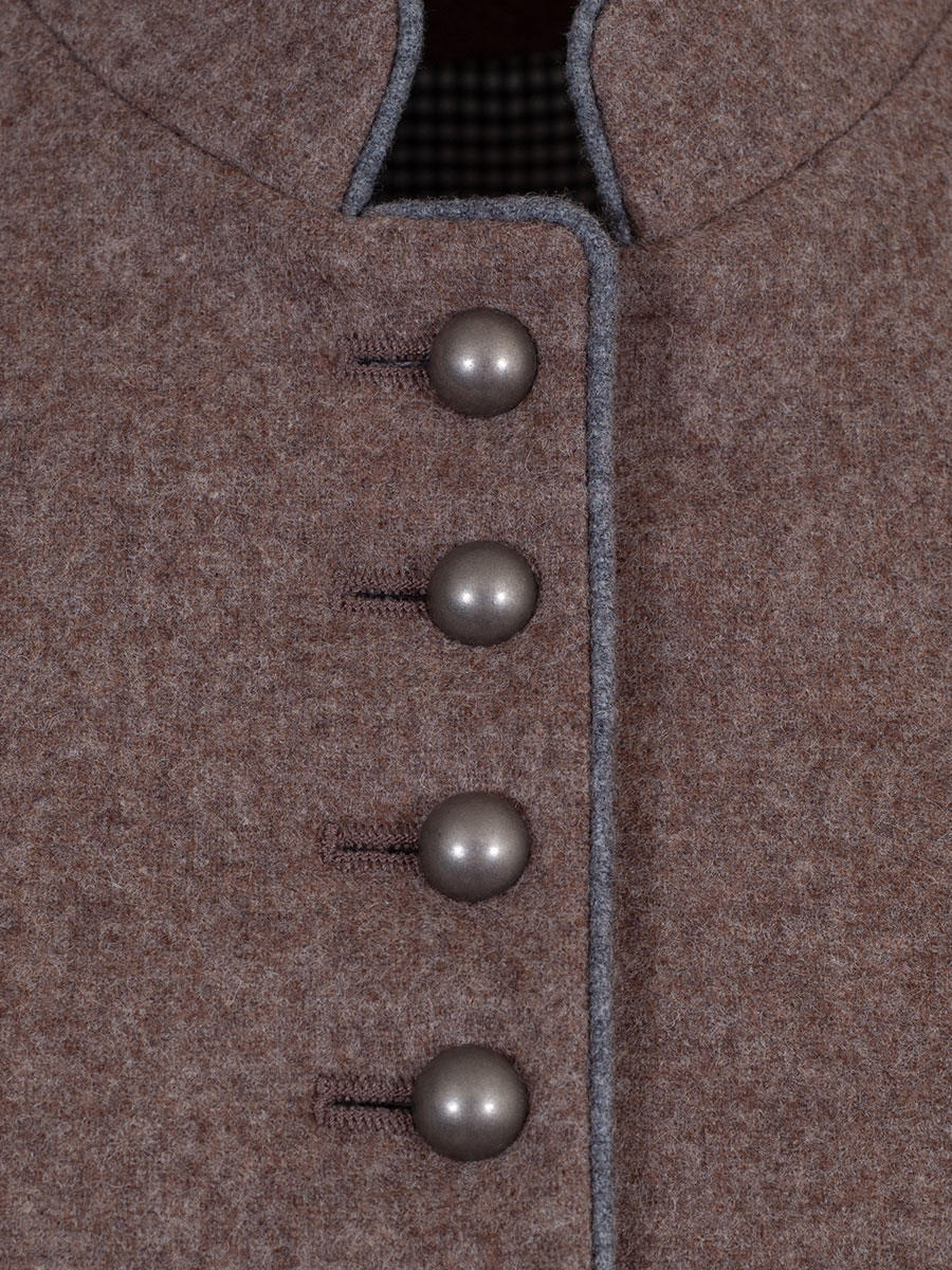 Hammerschmid Lodenjanker Gmund taupe mit hellgrauem Paspol #4