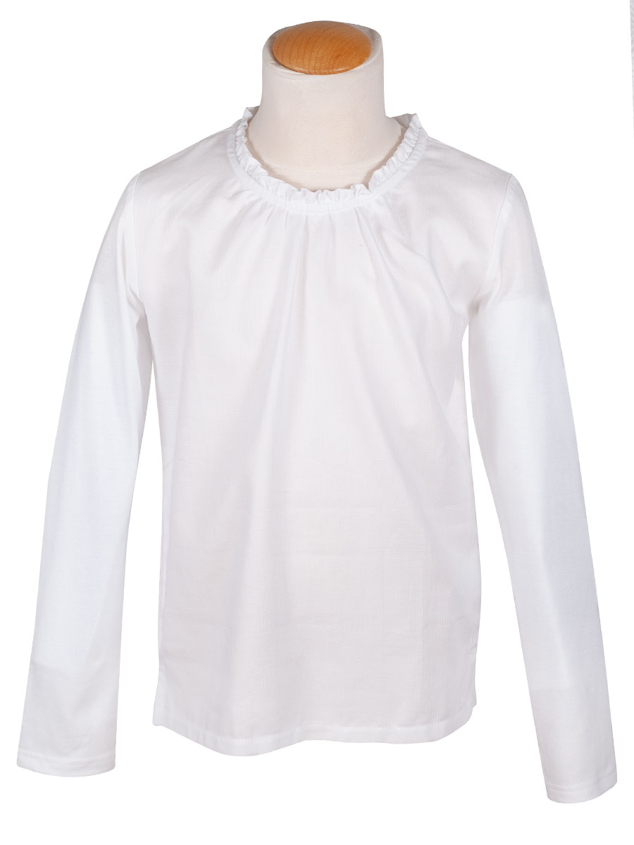 Hammerschmid Yvonne Langarmshirt, Mädchen, Rüschenkragen, weiß #1