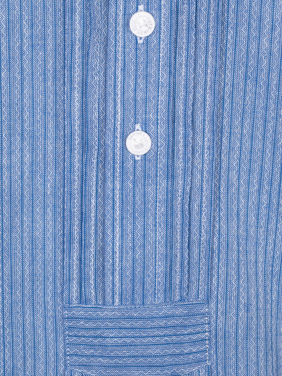 Orbis Herrenhemd, Pfoad, kornblau, gestreift, Stehkragen, Slim Fit #3