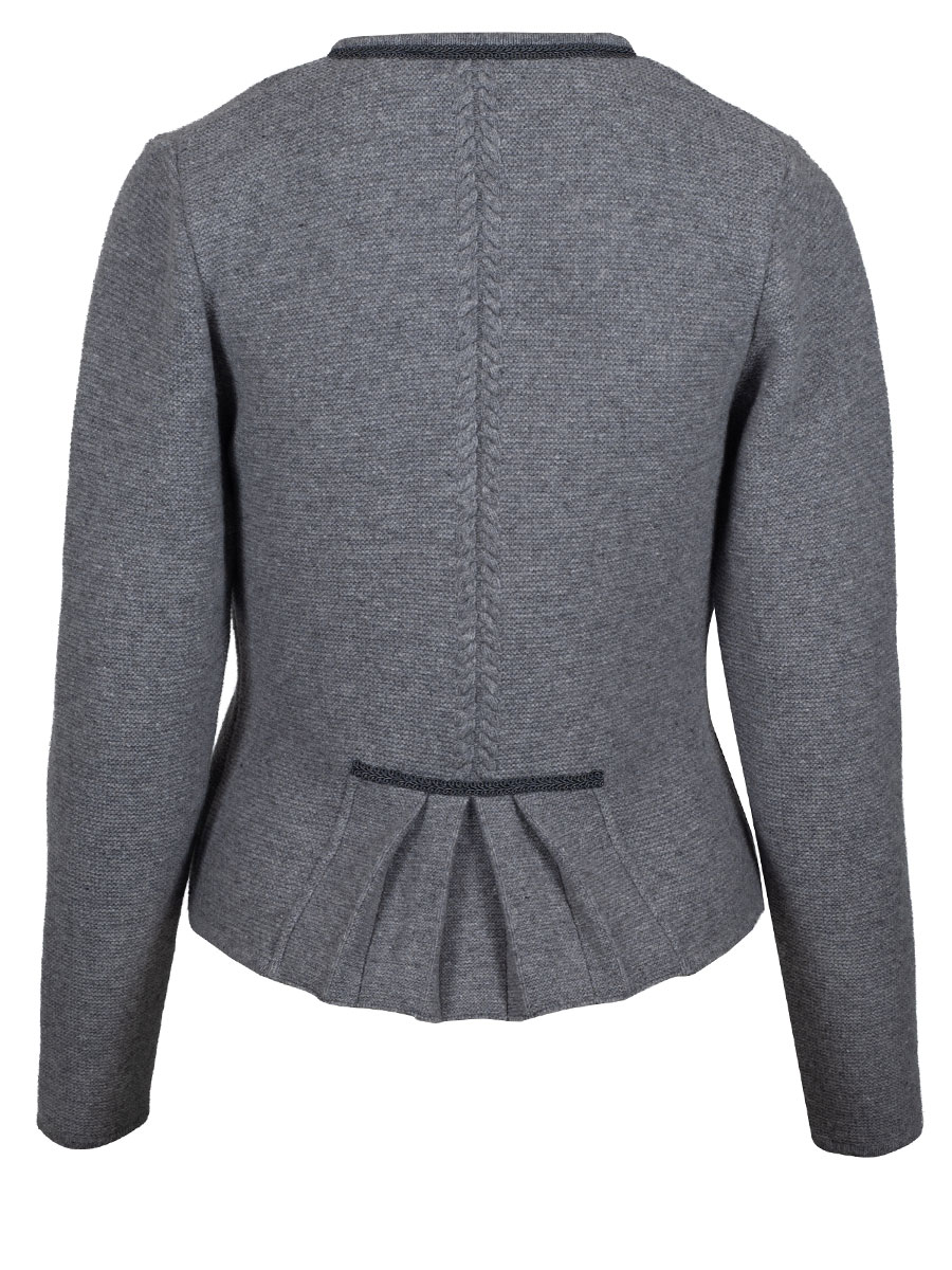 Huber Strickjacke Nori, grau, Schoßerl, Zopfmuster #2