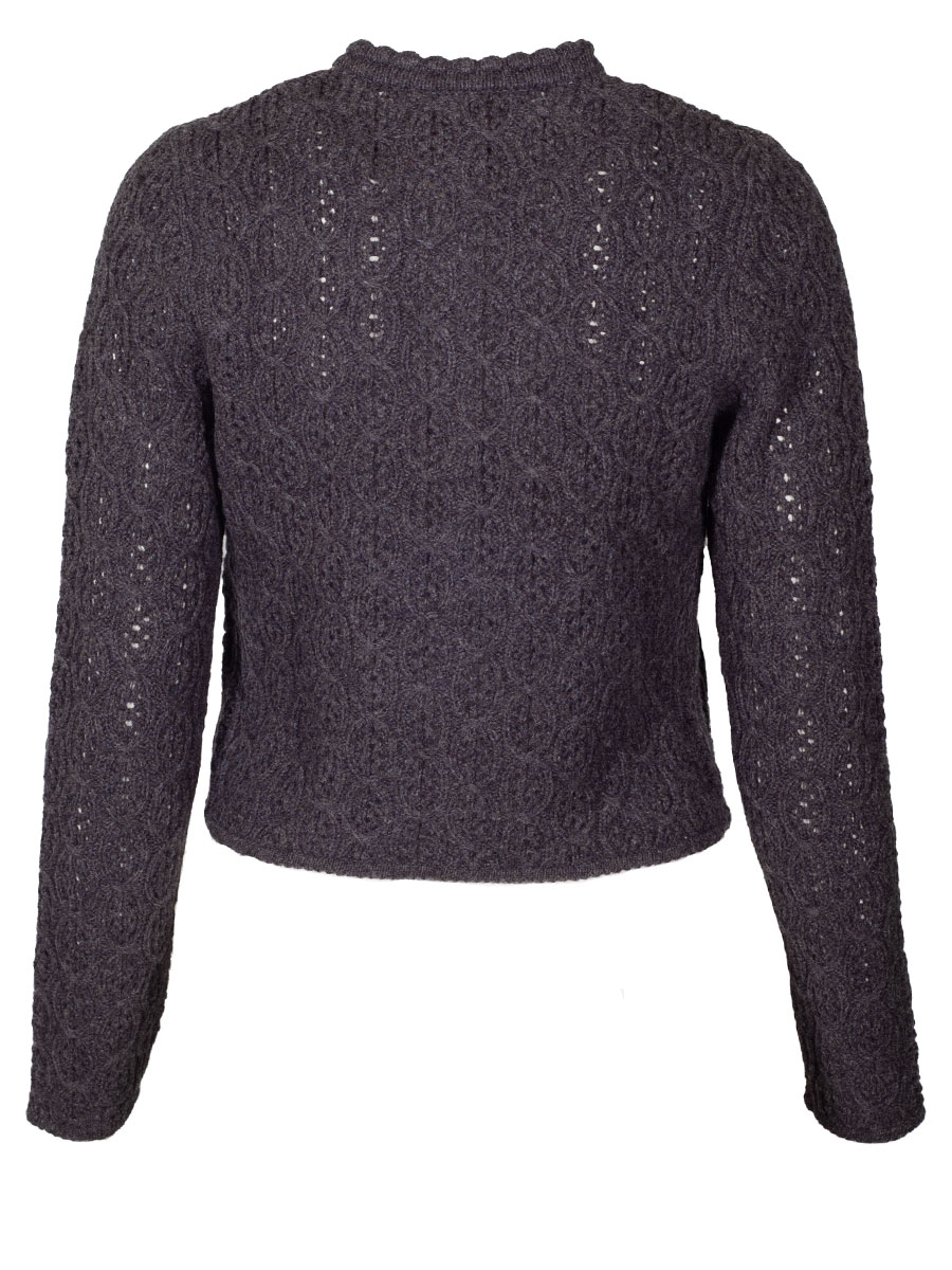 fei scho schee Strickjacke, graphite, grobes Strickmuster, kurz #3