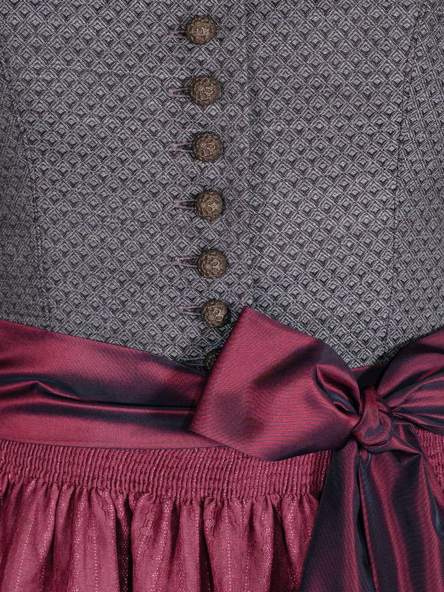 hausg'macht Koflersee Dirndl, grau-weinrot, 80lg #5