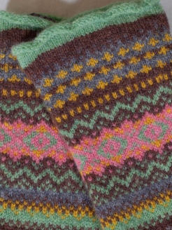 Eribè Knitwear Glove Alpine, Strickhandschuhe, camellia tearose, rosa-mintgrün-braun