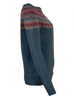 Eribè Knitwear Stonybrek Sweater oldrose, graublau-weinrot